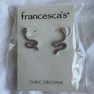 Francesca's Collections Silver Serpent Earrings